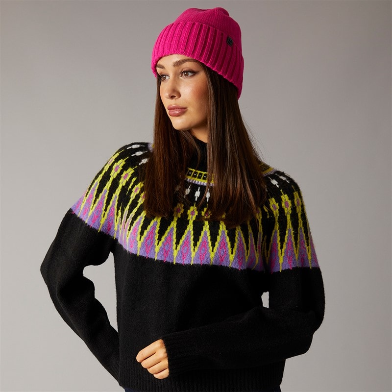 French Connection Womens Beanie Fuschia - Image 2
