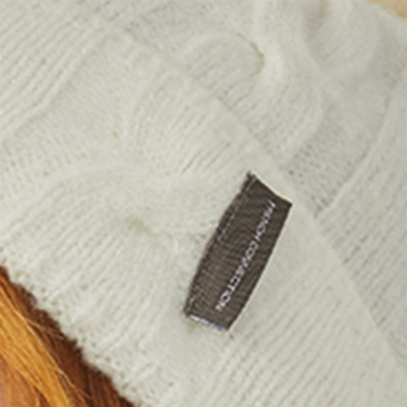 French Connection Womens Cable Pom Beanie Winter White - Image 2