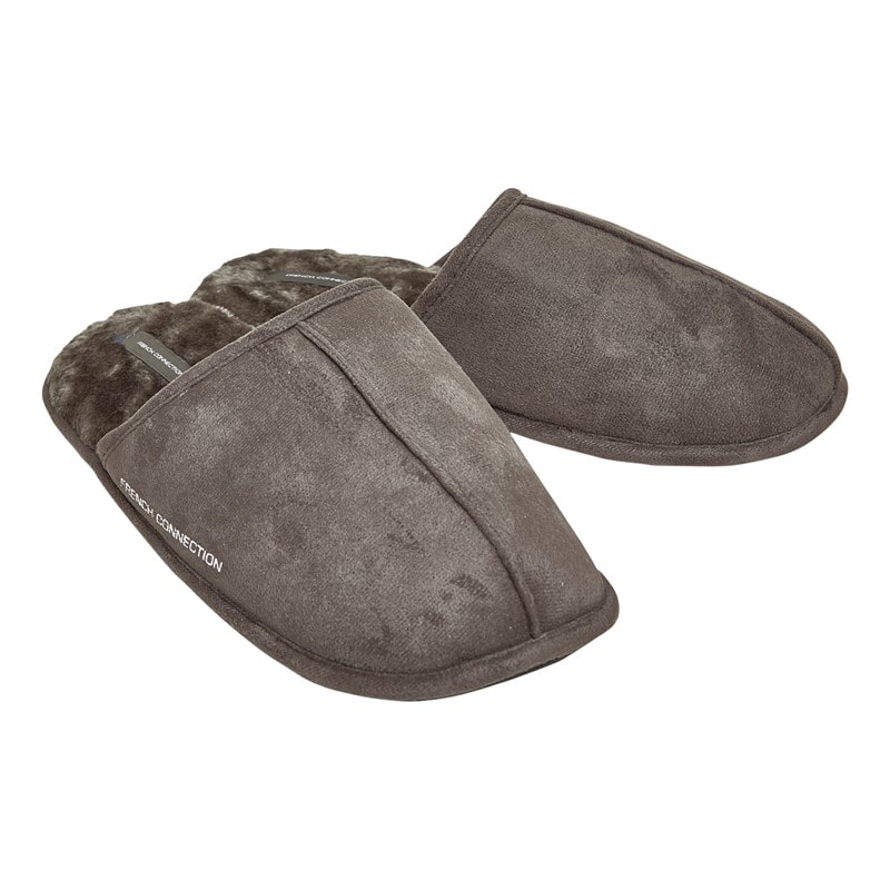 French Connection Mens Mule FC Slippers Charcoal - Image 1