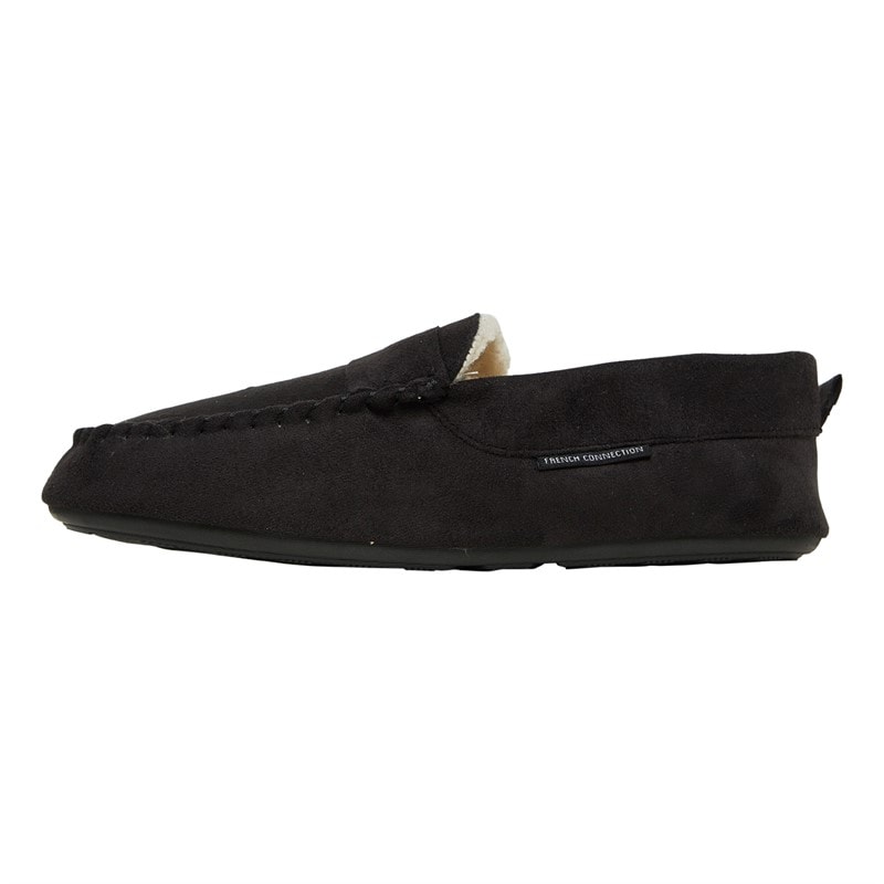French Connection Mens Mocassin 2 Slippers Black - Image 2
