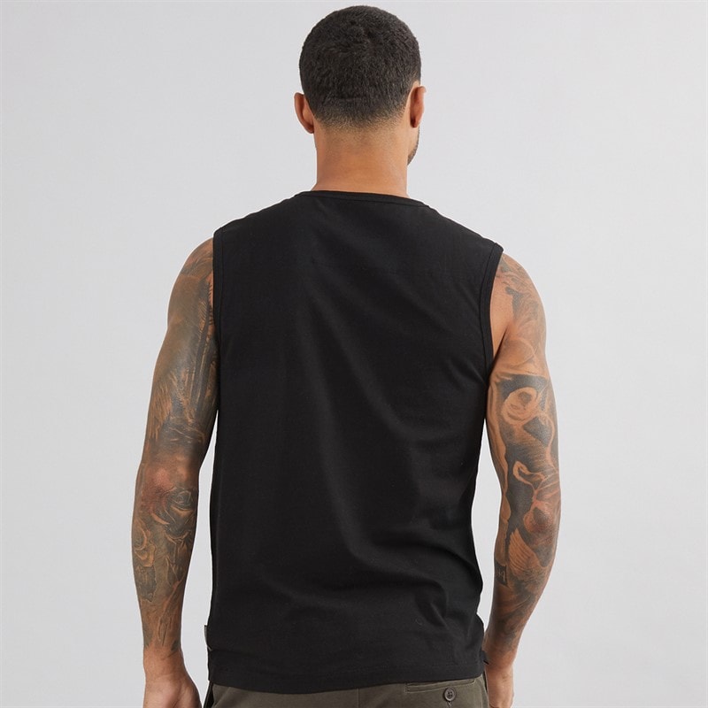 French Connection Mens Script Vest Black/White - Image 2