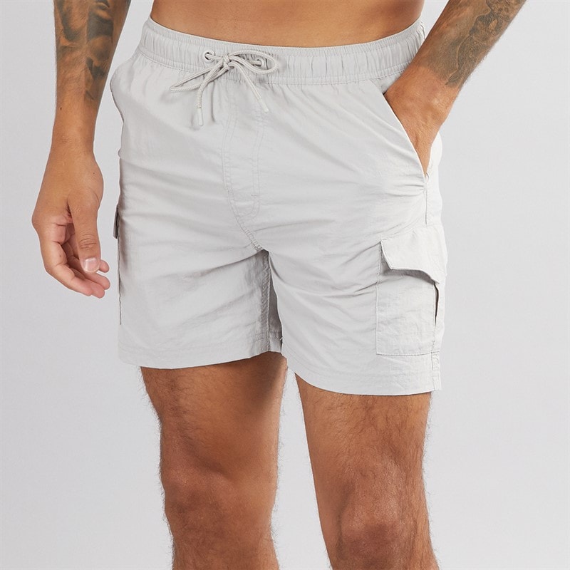 French Connection Mens Combat Swim Shorts Light Grey