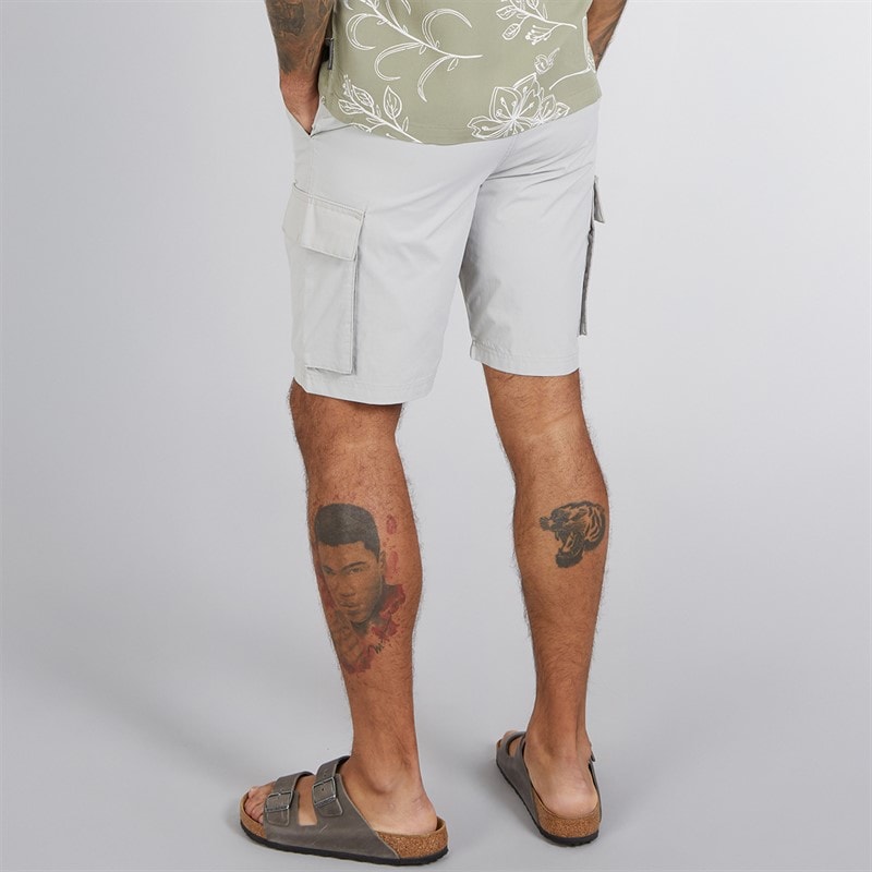 French Connection Mens Cargo Tech Shorts Light Grey - Image 2