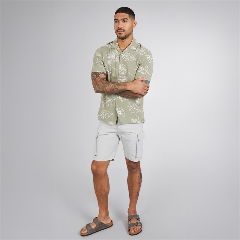 French Connection Mens Cargo Tech Shorts Light Grey - Image 4
