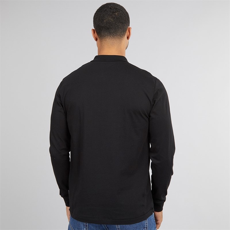 French Connection Mens Jersey Zip Long Sleeve Polo Shirt Black - Image 2