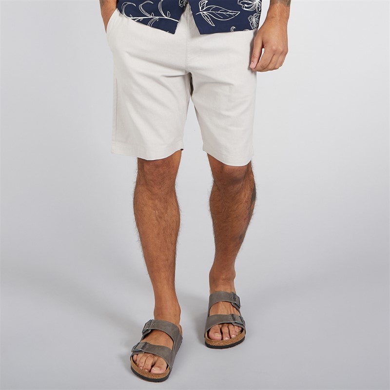 French Connection Mens Drawstring Shorts Stone