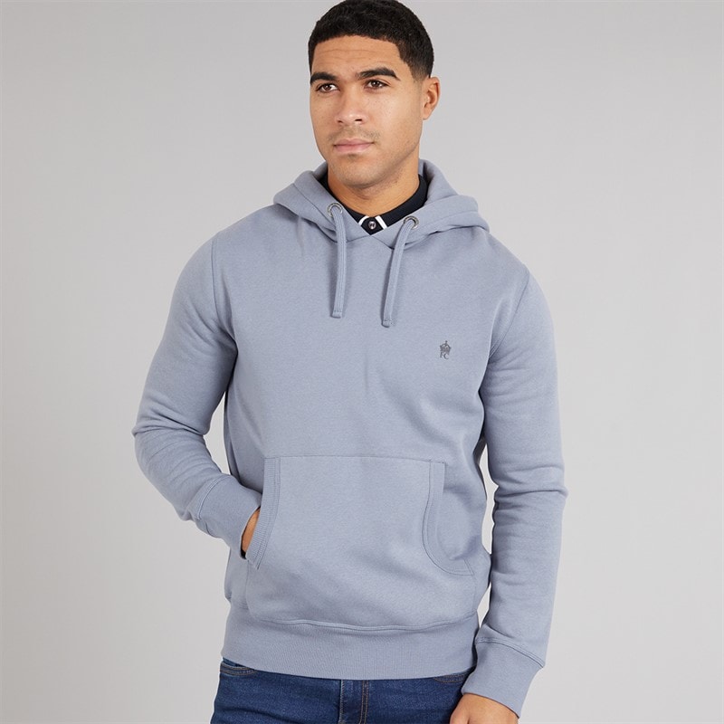 French Connection Mens FC Hoodie Light Blue