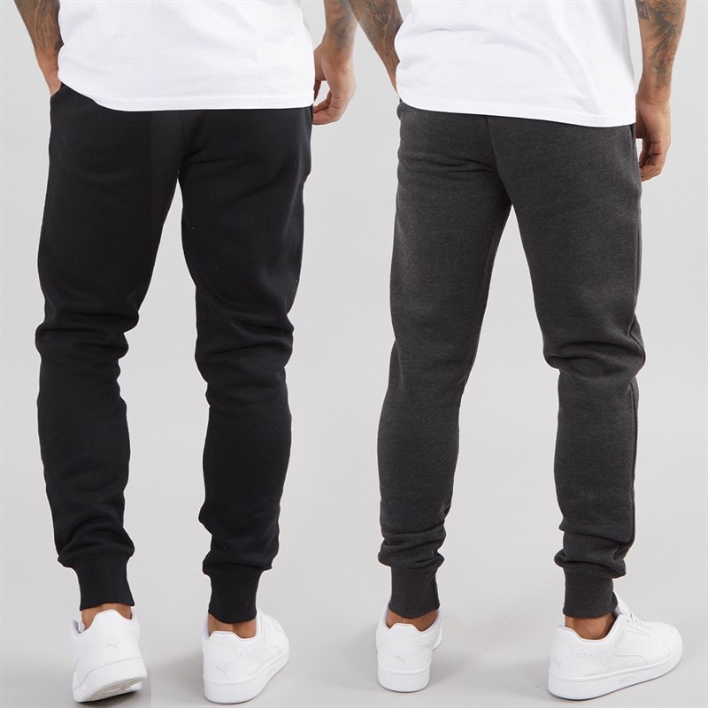 French Connection Mens FC Two Pack Joggers Black/Charcoal Mel - Image 2
