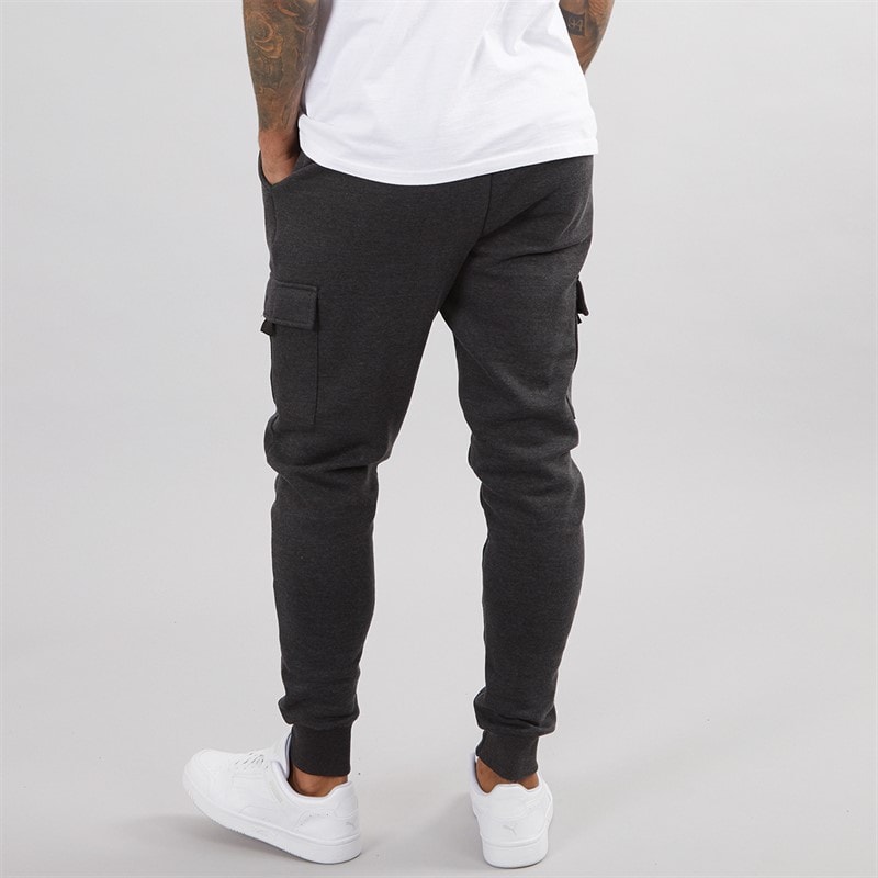 French Connection Mens FC Cargo Joggers Charcoal Mel - Image 2