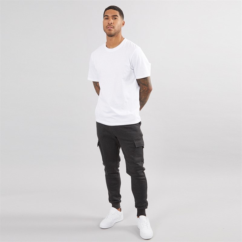 French Connection Mens FC Cargo Joggers Charcoal Mel - Image 3