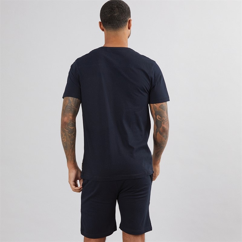 French Connection Mens Stack T-Shirt And Shorts Set Marine - Image 2