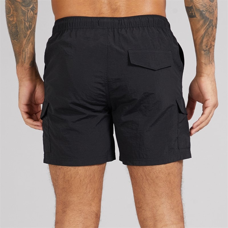 French Connection Mens Combat Swim Shorts Black - Image 2