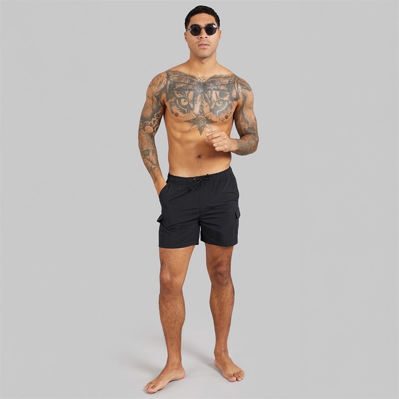 French Connection Mens Combat Swim Shorts Black - Image 4