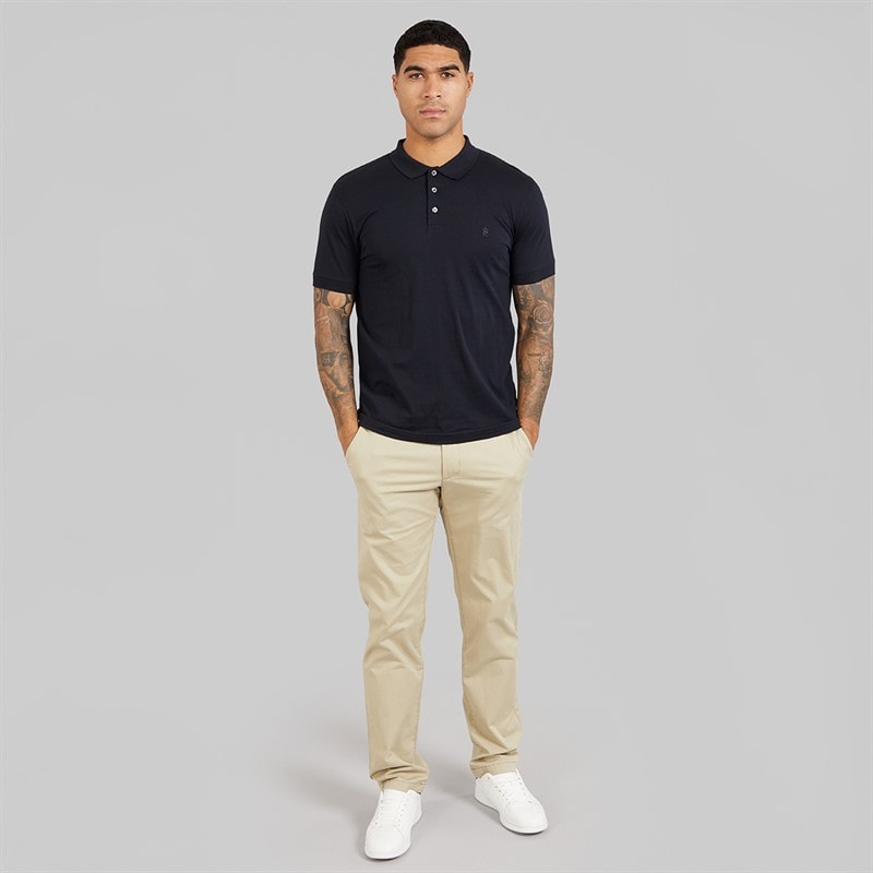 French Connection Mens Three Pack Jersey Polo Shirts Multi 21 - Marine/Light Blue Mel/Ecru Mel - Image 4