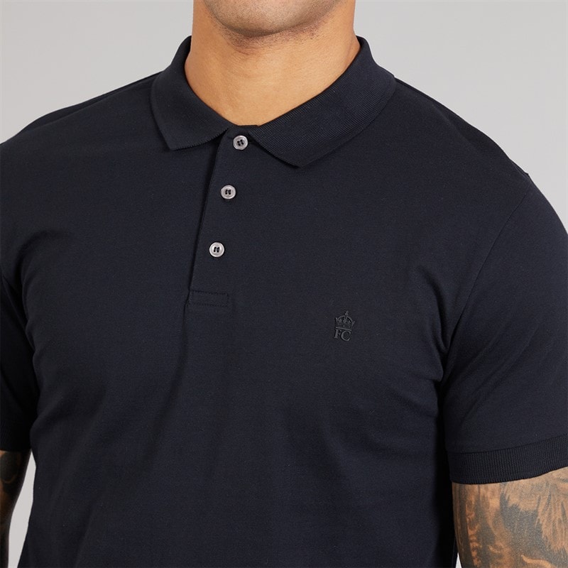 French Connection Mens Three Pack Jersey Polo Shirts Multi 21 - Marine/Light Blue Mel/Ecru Mel - Image 5