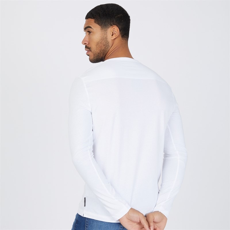 French Connection Mens Three Pack Long Sleeve Tops Multi 3 - Black/White/Light Grey Marl - Image 2