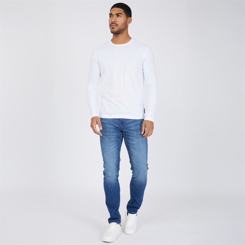 French Connection Mens Three Pack Long Sleeve Tops Multi 3 - Black/White/Light Grey Marl - Image 3
