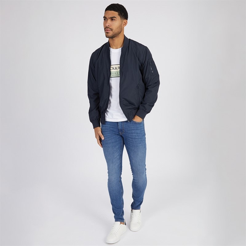 French Connection Mens MA1 Tech Bomber Jacket Marine - Image 3