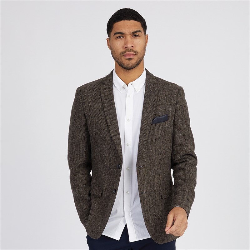French Connection Mens Tweed Blazer Brown