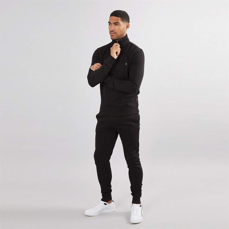 French Connection Mens 1/2 Zip Tracksuit Black - Image 3