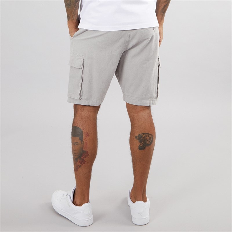 French Connection Mens Cargo Shorts Light Grey Mel - Image 2