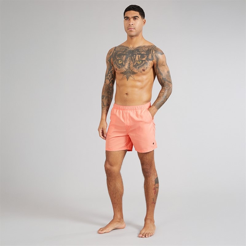 French Connection Mens Swim Shorts Coral - Image 4