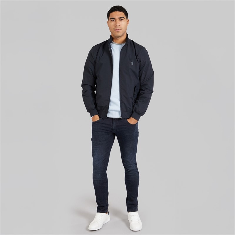 French Connection Mens Harrington Jacket Marine/Gunmetal - Image 4