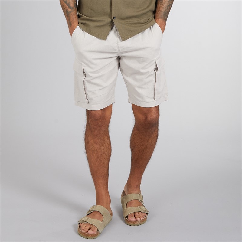 French Connection Mens Cargo Shorts Stone