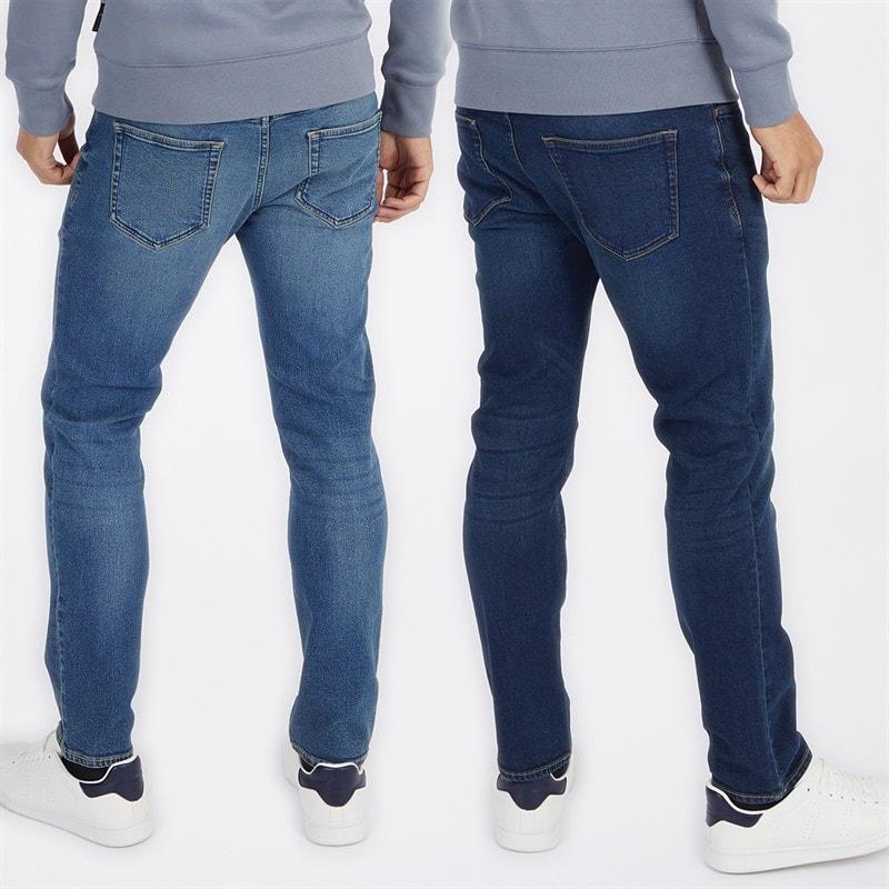 French Connection Mens FCUK Two Pack Slim Fit Jeans Ind50 - Midwash/Ind55 - Stonewash - Image 2