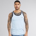 French Connection Mens Ringer Vest Sky Mel/Marine