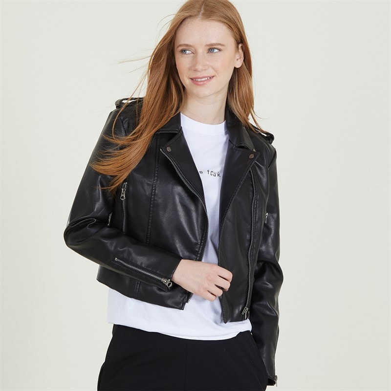 French Connection Womens Biker Jacket Black - Image 1