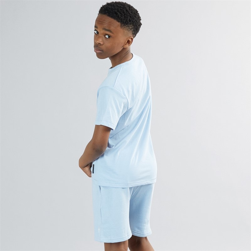 French Connection Boys T-Shirt And Shorts Set Light Blue Mel/White - Image 2