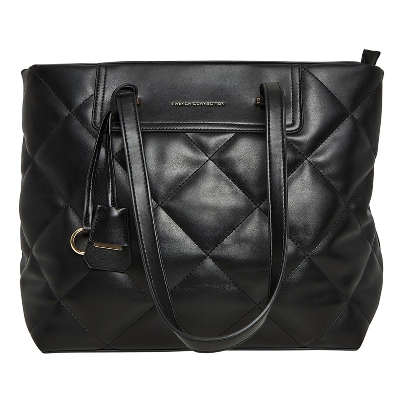 French Connection Womens Quilt Shopper Bag Black - Image 4