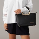 French Connection Womens Metal Handle Bag Black