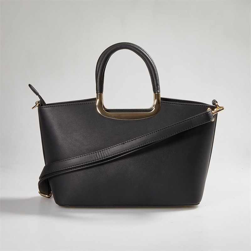 French Connection Womens Metal Handle Bag Black - Image 3