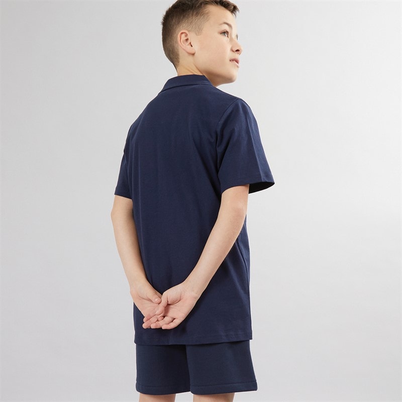 French Connection Boys Coast Button Thru Polo Shirt And Shorts Set Marine/White - Image 2