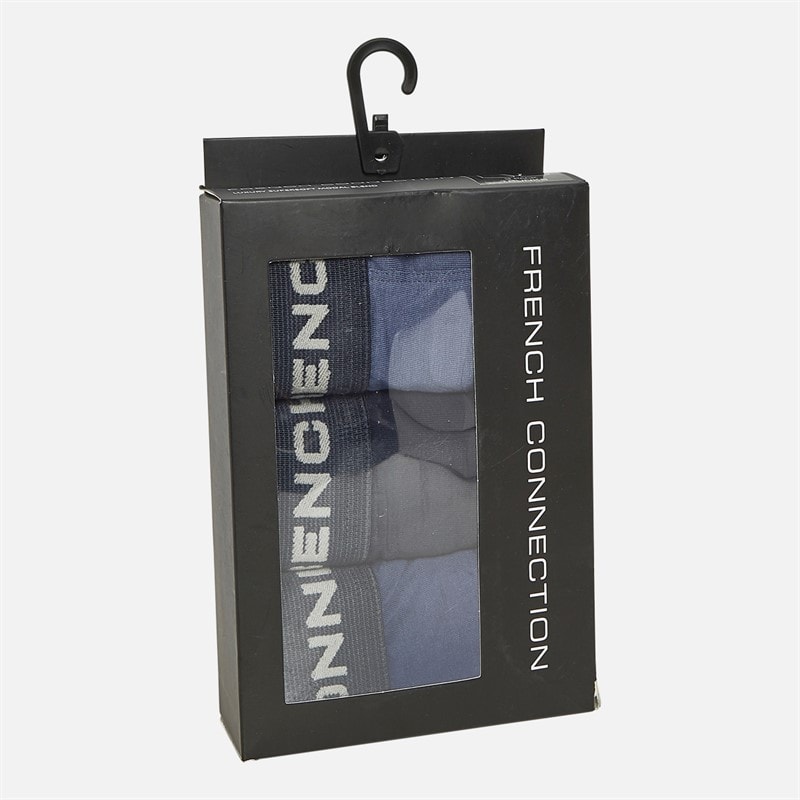 French Connection Mens Three Pack Modal Luxury Supersoft Boxer Trunks FC15 Marine/French Blue/Mid Blue Melange - Image 2