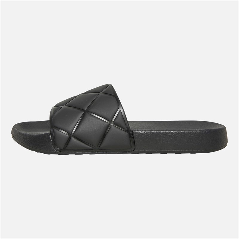 French Connection Womens Quilted Sliders Black - Image 2