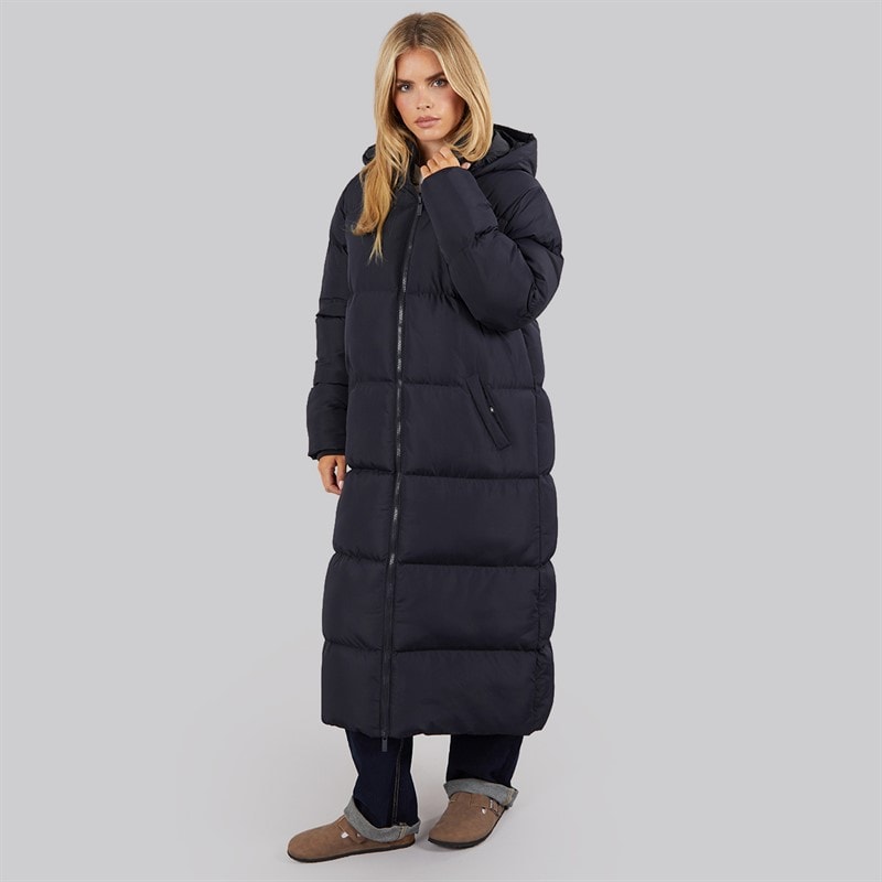 French Connection Womens Row Long Puffer Coat Midnight - Image 3