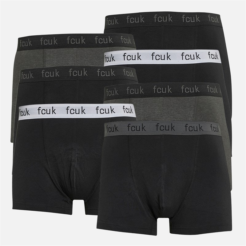 French Connection Mens Fourteen Pack FCUK Boxers Trunks Black/Charcoal Melange - Image 3