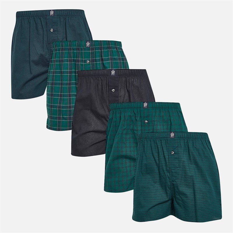 French Connection Mens Five Pack Woven Boxers Multi 3 - Image 1