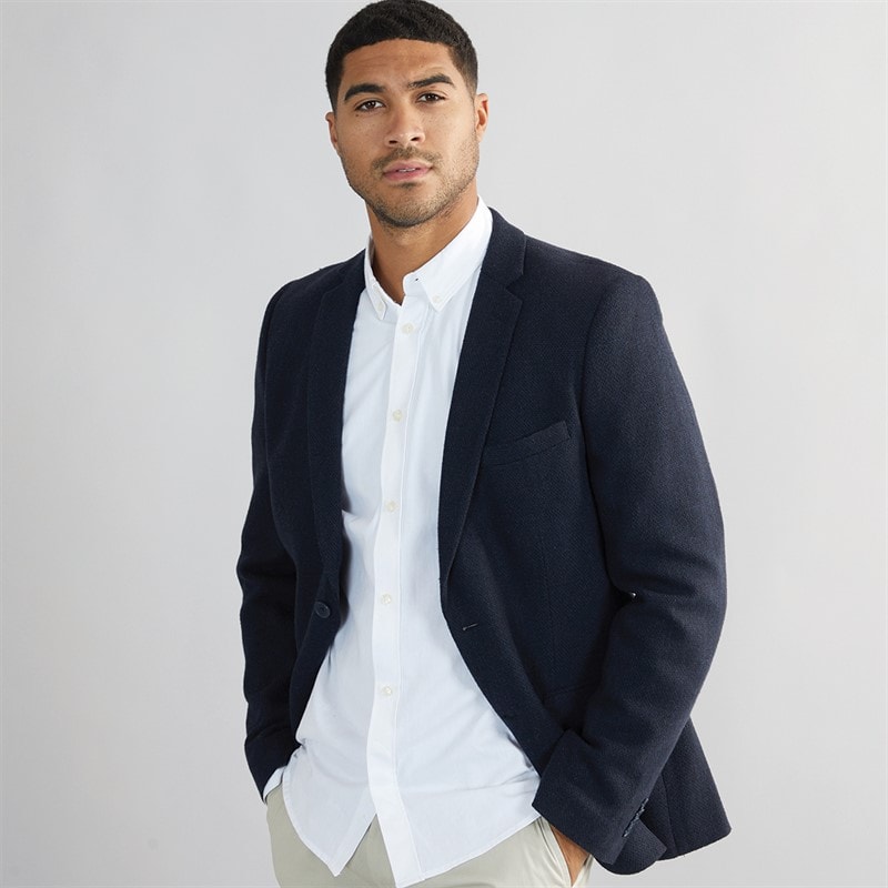 French Connection Mens Tweed Blazer Marine