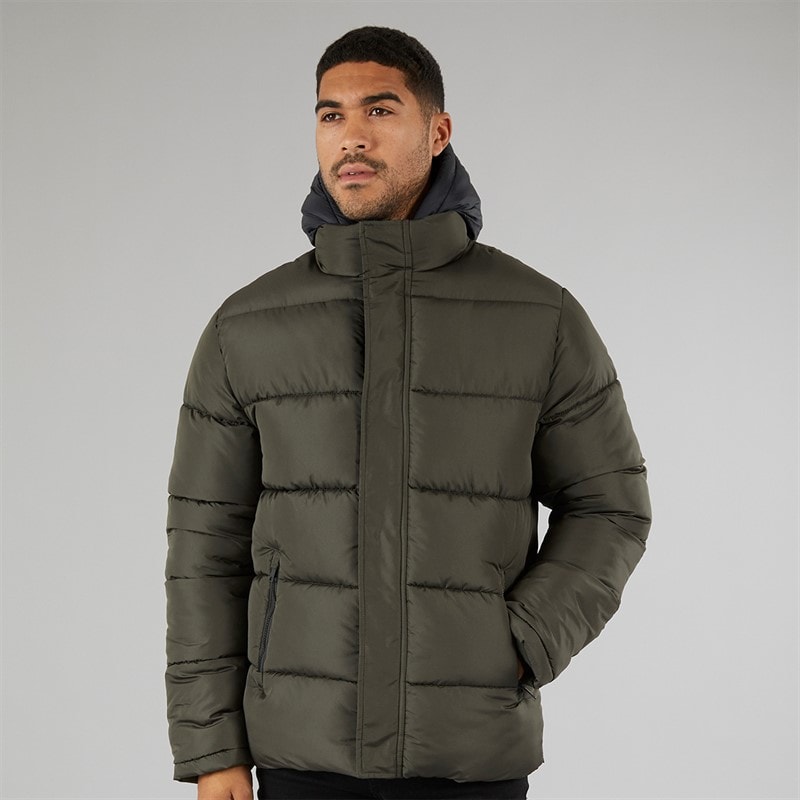 French Connection Mens Row Mid Fleece Jacket Khaki - Image 5