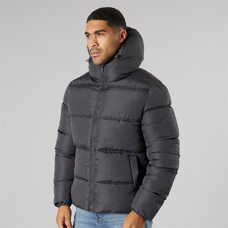 French Connection Mens Row Mid Jacket Charcoal - Image 3