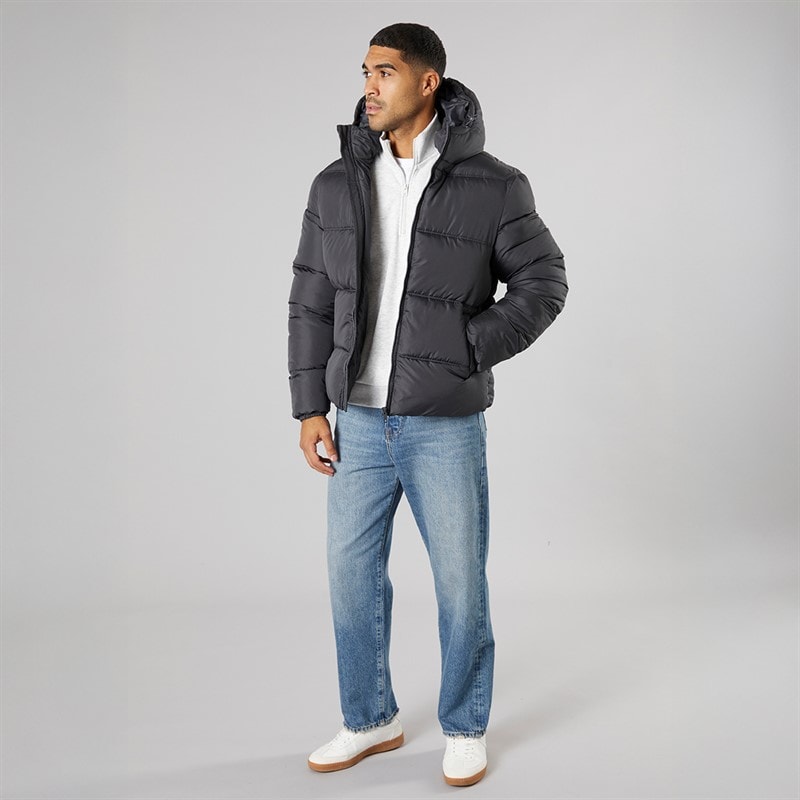 French Connection Mens Row Mid Jacket Charcoal - Image 4