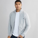 French Connection Mens FC Funnel Sweatshirt Light Grey Mel/Marine