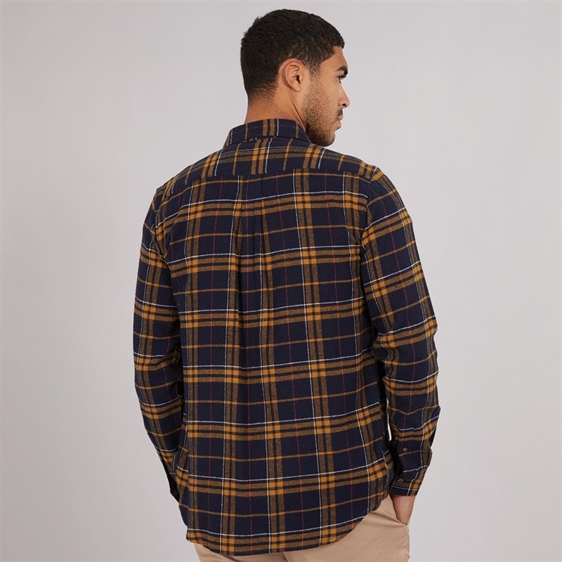 French Connection Mens Multi Flannel Long Sleeve Shirt Marine Multi - Image 2