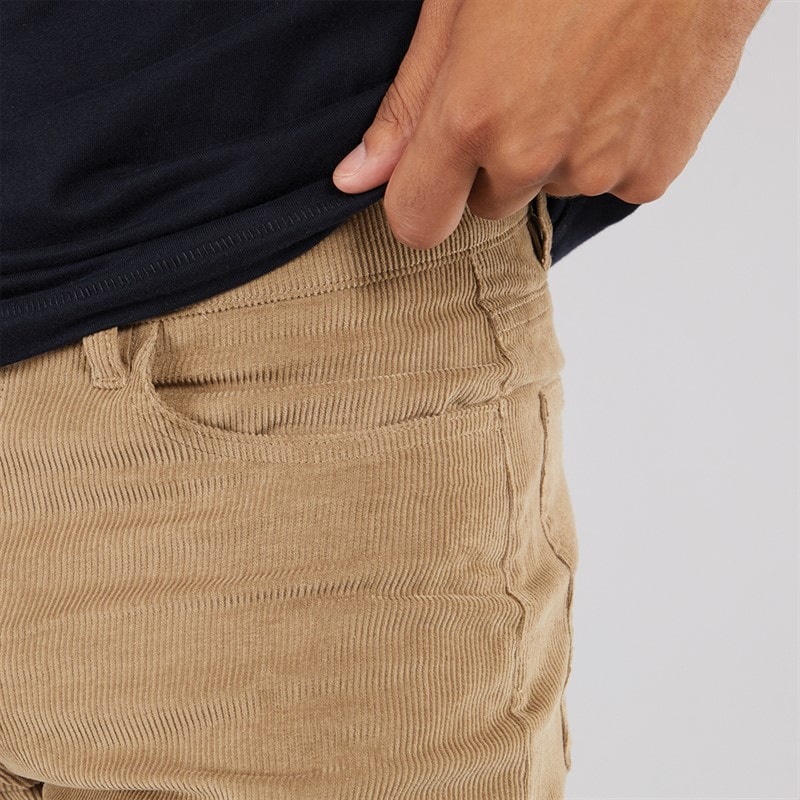French Connection Mens Five Pocket Cord Chinos Dark Stone - Image 3