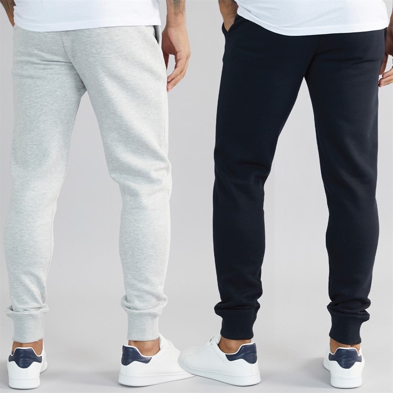 French Connection Mens Two Pack Joggers Multi 3 Marine/Light Grey Marl - Image 2
