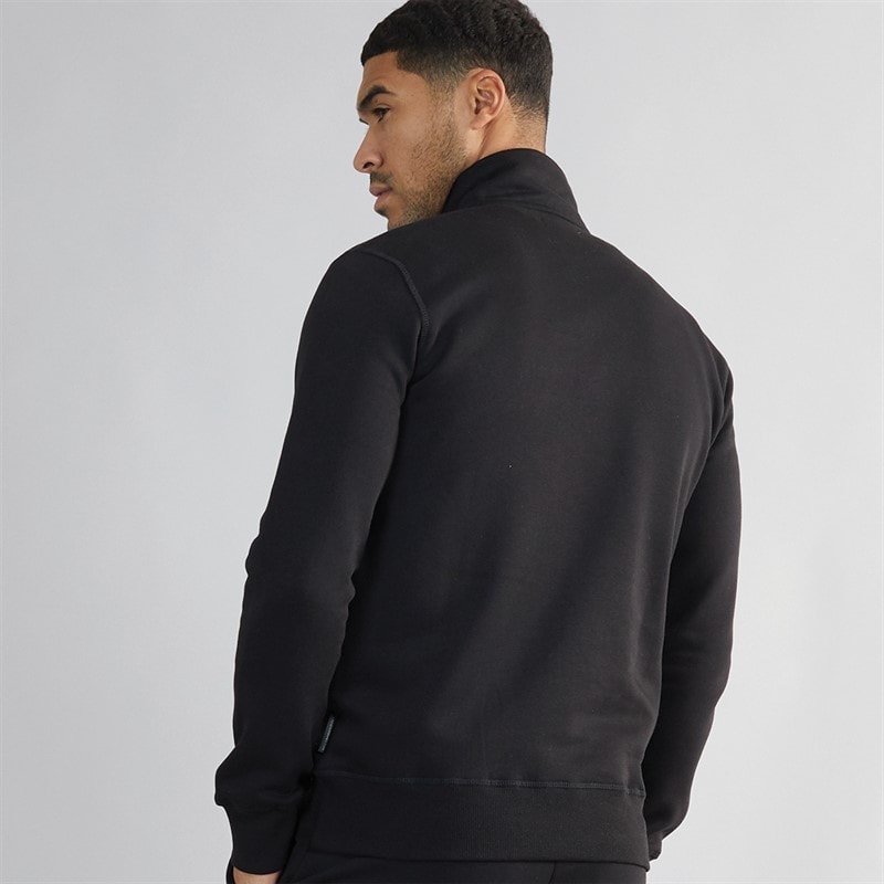 French Connection Mens FC 1/2 Zip Sweatshirt Black/Gunmetal - Image 2